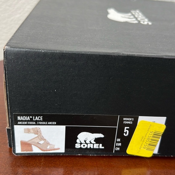 Sorel Nadia Strappy Lace Up Suede Sandals Size 5 In Ancient Fossil - Picture 14 of 14